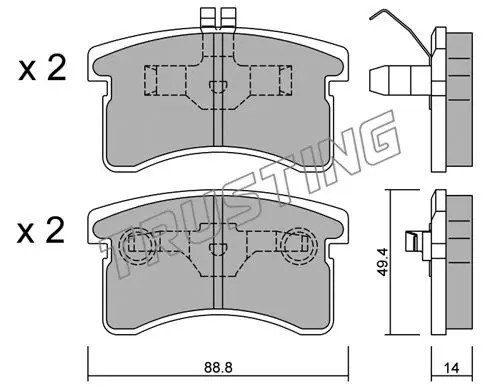 комплект спирачно феродо, дискови спирачки TRUSTING            