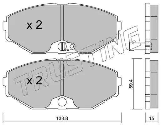 комплект спирачно феродо, дискови спирачки TRUSTING            
