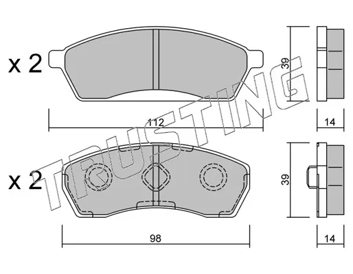 комплект спирачно феродо, дискови спирачки TRUSTING            