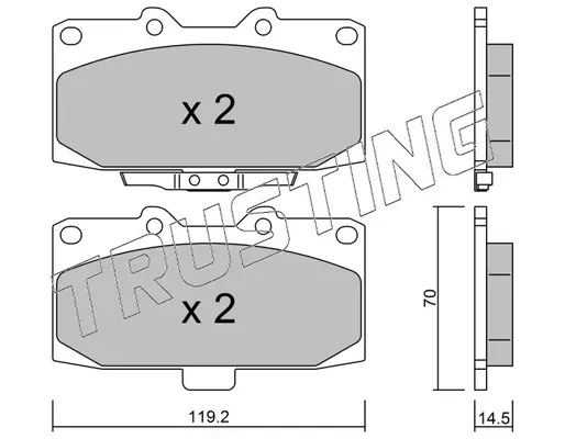 комплект спирачно феродо, дискови спирачки TRUSTING            
