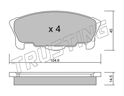 комплект спирачно феродо, дискови спирачки TRUSTING            