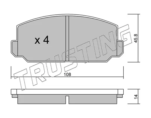 комплект спирачно феродо, дискови спирачки TRUSTING            