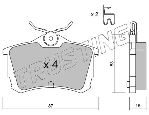 комплект спирачно феродо, дискови спирачки TRUSTING            