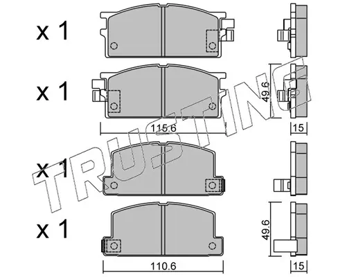 комплект спирачно феродо, дискови спирачки TRUSTING            