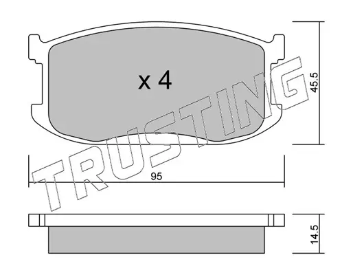 комплект спирачно феродо, дискови спирачки TRUSTING            