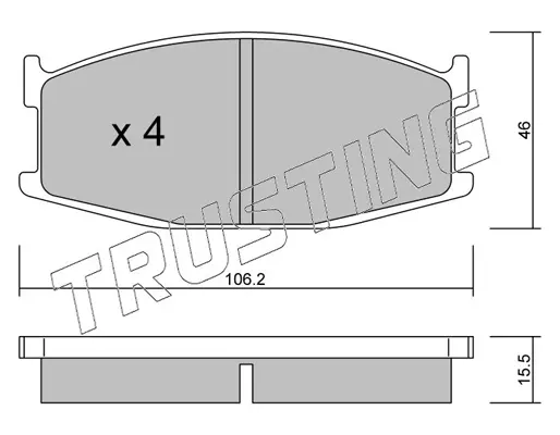 комплект спирачно феродо, дискови спирачки TRUSTING            