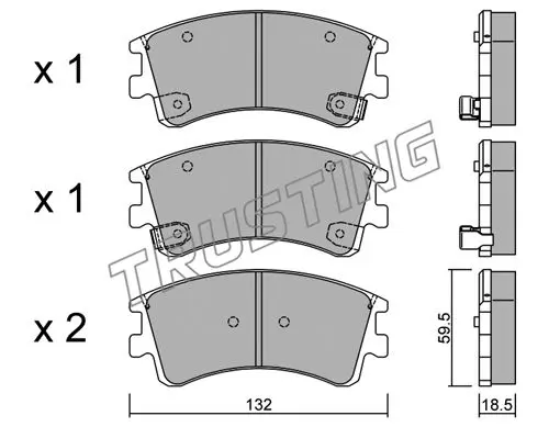 комплект спирачно феродо, дискови спирачки TRUSTING            