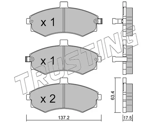 комплект спирачно феродо, дискови спирачки TRUSTING            