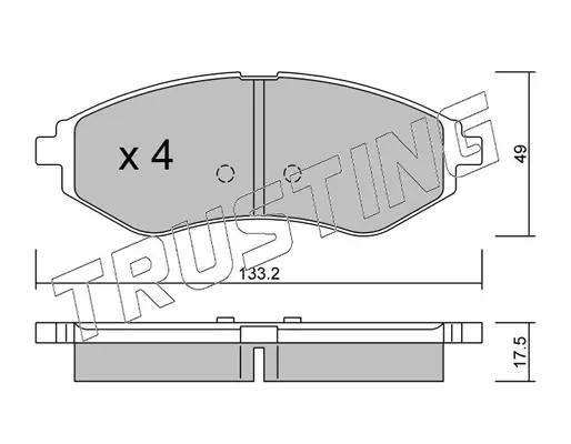 комплект спирачно феродо, дискови спирачки TRUSTING            