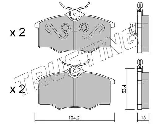 комплект спирачно феродо, дискови спирачки TRUSTING            