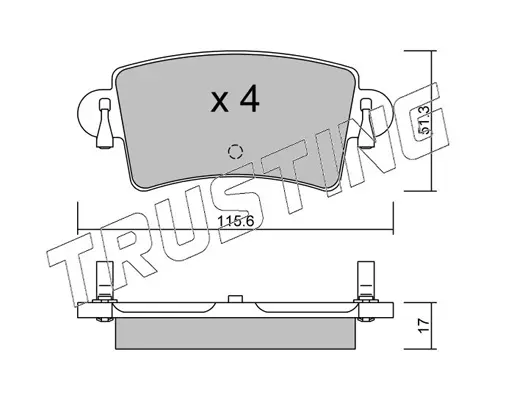 комплект спирачно феродо, дискови спирачки TRUSTING            