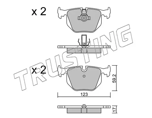 комплект спирачно феродо, дискови спирачки TRUSTING            