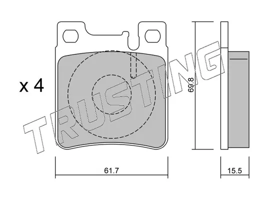 комплект спирачно феродо, дискови спирачки TRUSTING            