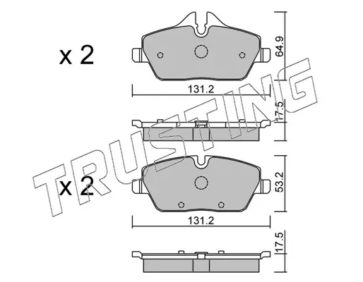 комплект спирачно феродо, дискови спирачки TRUSTING            