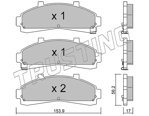 комплект спирачно феродо, дискови спирачки TRUSTING            
