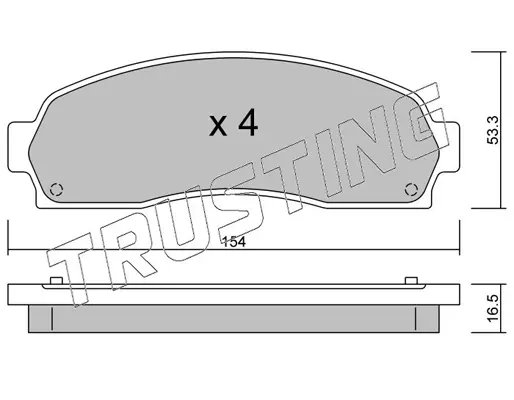 комплект спирачно феродо, дискови спирачки TRUSTING            