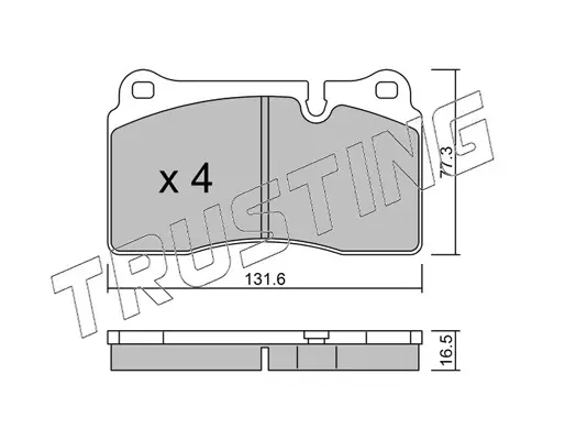комплект спирачно феродо, дискови спирачки TRUSTING            