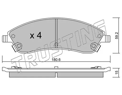 комплект спирачно феродо, дискови спирачки TRUSTING            