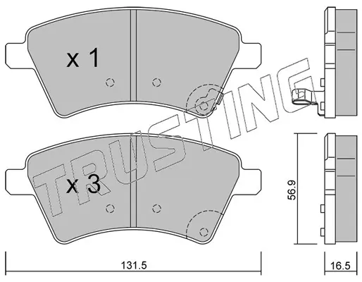 комплект спирачно феродо, дискови спирачки TRUSTING            
