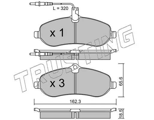 комплект спирачно феродо, дискови спирачки TRUSTING            