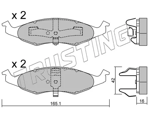 комплект спирачно феродо, дискови спирачки TRUSTING            