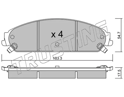 комплект спирачно феродо, дискови спирачки TRUSTING            