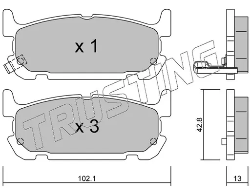 комплект спирачно феродо, дискови спирачки TRUSTING            