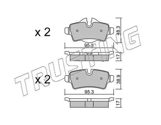 комплект спирачно феродо, дискови спирачки TRUSTING            