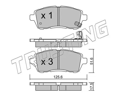 комплект спирачно феродо, дискови спирачки TRUSTING            