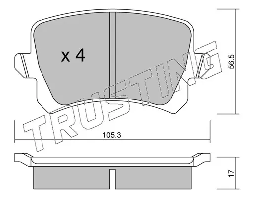 комплект спирачно феродо, дискови спирачки TRUSTING            