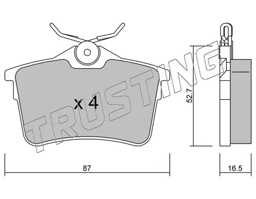 комплект спирачно феродо, дискови спирачки TRUSTING            