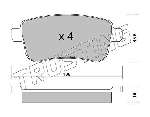 комплект спирачно феродо, дискови спирачки TRUSTING            