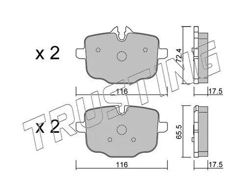 комплект спирачно феродо, дискови спирачки TRUSTING            