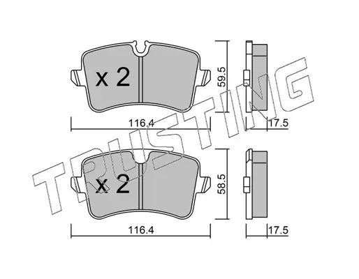 комплект спирачно феродо, дискови спирачки TRUSTING            