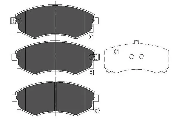Комплект спирачно феродо, дискови спирачки KAVO PARTS