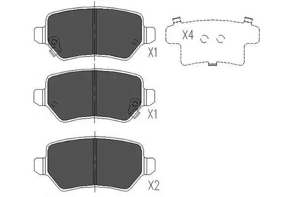 Комплект спирачно феродо, дискови спирачки KAVO PARTS