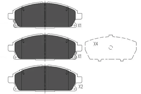 комплект спирачно феродо, дискови спирачки KAVO PARTS          