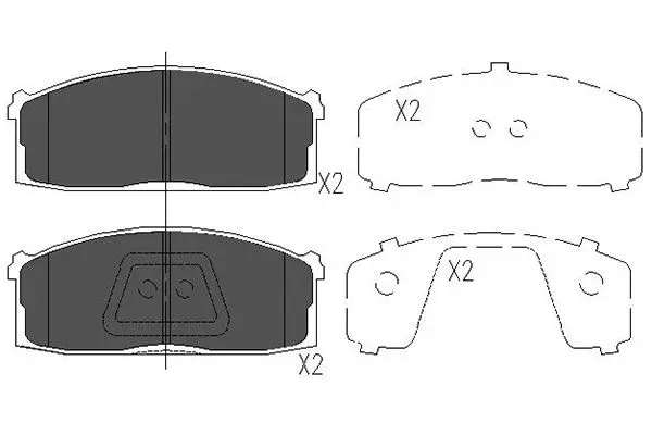 комплект спирачно феродо, дискови спирачки KAVO PARTS          