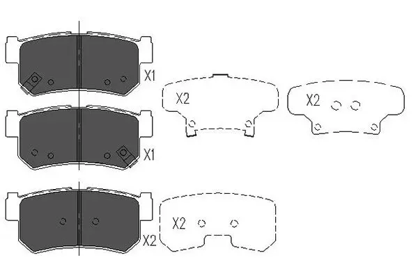 комплект спирачно феродо, дискови спирачки KAVO PARTS          