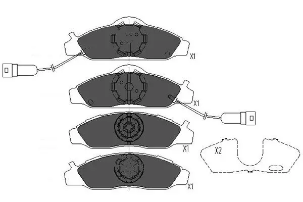 Комплект спирачно феродо, дискови спирачки KAVO PARTS