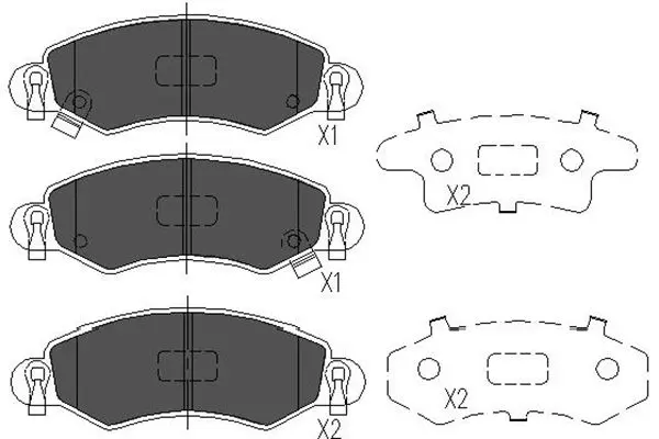 Комплект спирачно феродо, дискови спирачки KAVO PARTS
