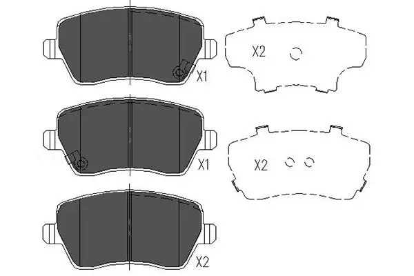 Комплект спирачно феродо, дискови спирачки KAVO PARTS