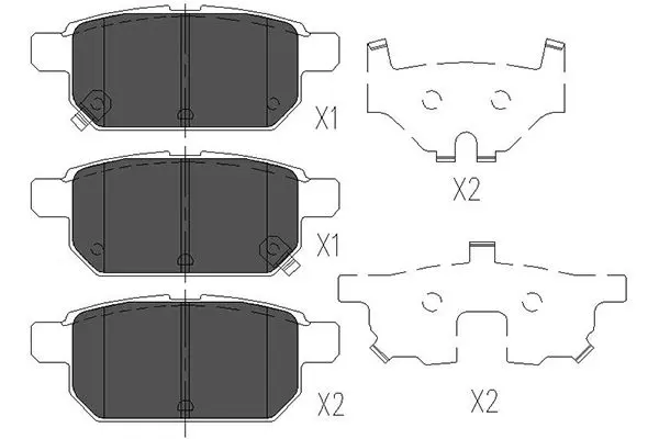 Комплект спирачно феродо, дискови спирачки KAVO PARTS