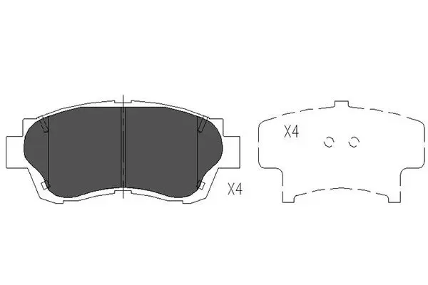 Комплект спирачно феродо, дискови спирачки KAVO PARTS