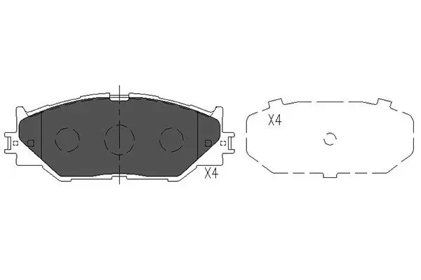 комплект спирачно феродо, дискови спирачки KAVO PARTS          