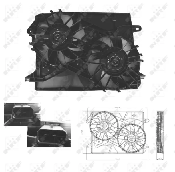 вентилатор, охлаждане на двигателя NRF                 