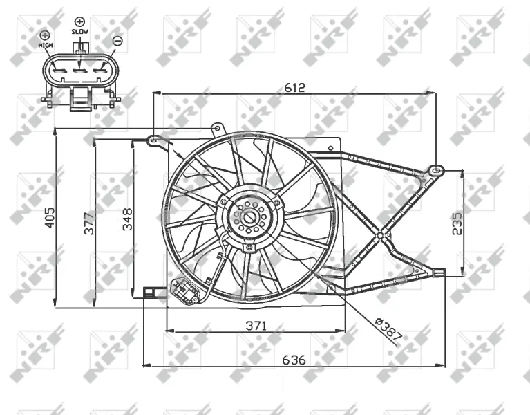 вентилатор, охлаждане на двигателя NRF                 