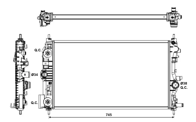 радиатор, охлаждане на двигателя NRF                 