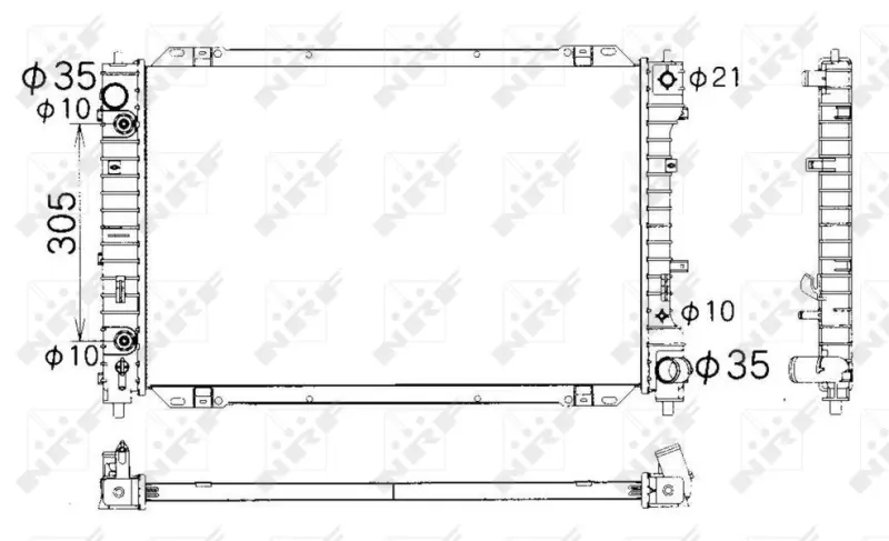 радиатор, охлаждане на двигателя NRF                 