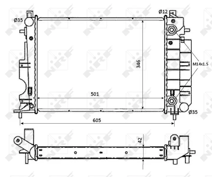 радиатор, охлаждане на двигателя NRF                 